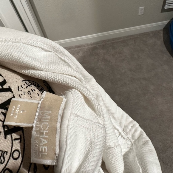 Michael Kors New Michael White Rhinestone Logo Sweatshirt Dress size Large - Picture 3 of 7